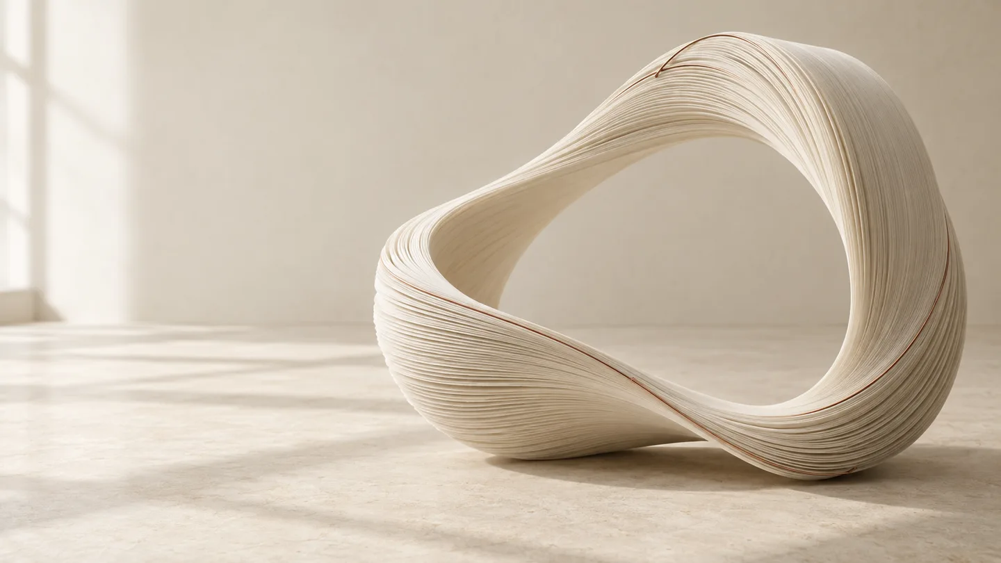 Studiu vizual: straturi de hârtie într-o formă continuă / Visual study: layered paper in a continuous form